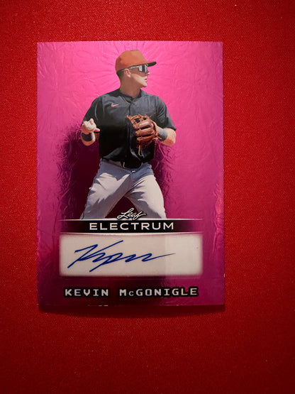 Kevin McGonigle 2026 Leaf Electrum Baseball Base Auto Pink 4/4 Bookend