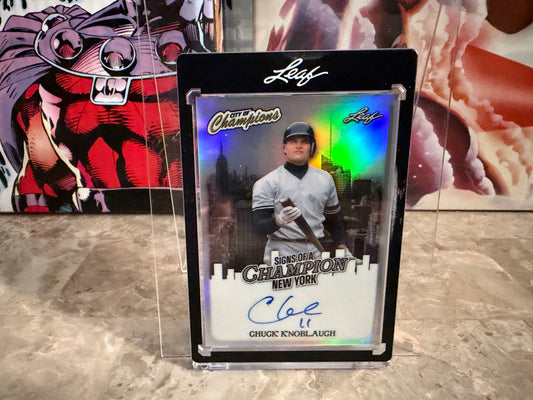 Chuck Knoblaugh 2026 Leaf City of Champions Signs Auto New York Silver 10/10