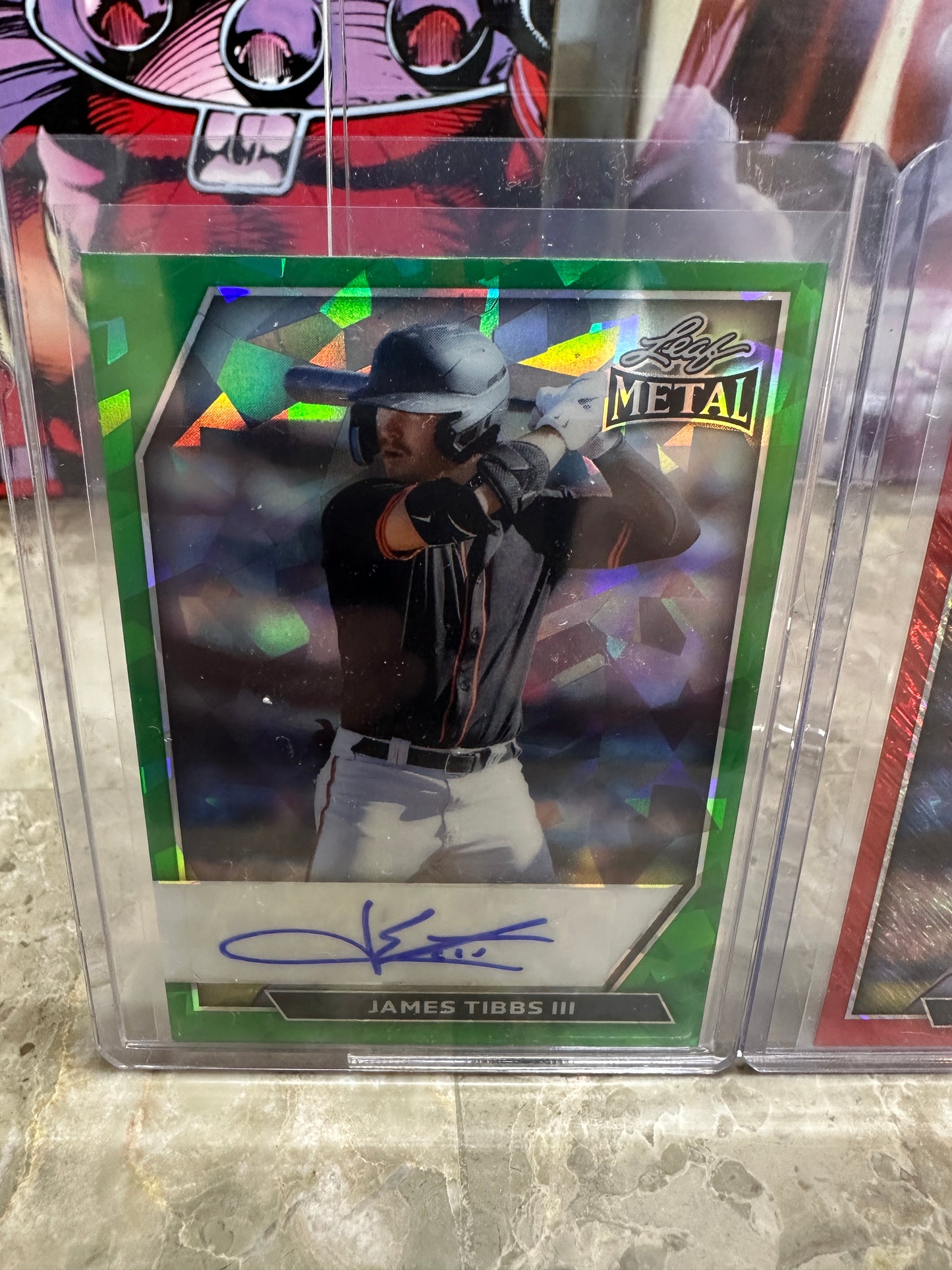 2026 Leaf Metal James Tibbs III AUTO 1/1 Green Crystal + Red Shimmer PROOF 1/1