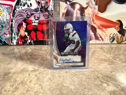 Malachi Toney 2026 Leaf Optichrome Football Base Auto Purple Shimmer 7/7 Bookend