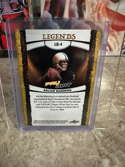 Archie Manning 2026 Leaf Paydirt Football Legends Platinum Parallel /7