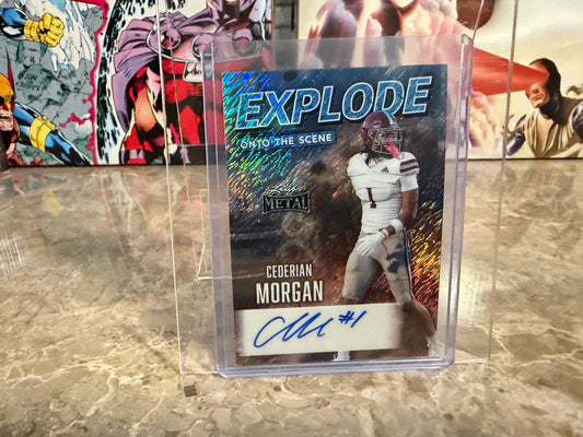 Cederian Morgan 2026 Leaf Metal Football Explode Onto The Scene Auto Platinum /8