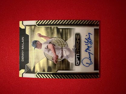 Denny McLain 2025 Leaf Optichrome Baseball Base Auto Gold Super Prismatic 1/1