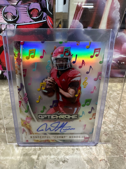 2026 Leaf Optichrome Champ Monds MUSIC AUTO /10 Silver Prismatic Notre Dame