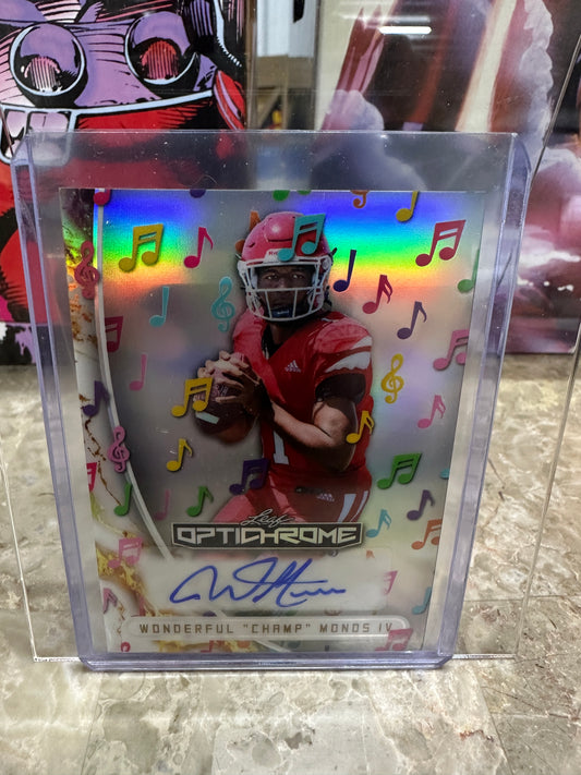 2026 Leaf Optichrome Champ Monds MUSIC AUTO /10 Silver Prismatic Notre Dame