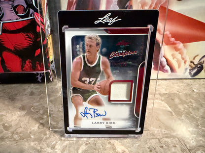 Larry Bird 2026 Leaf City of Champions Auto Memorabilia Game-Used Red /6