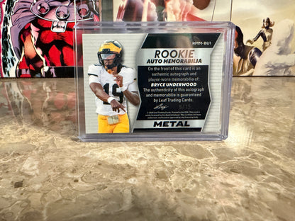 Bryce Underwood 2026 Leaf Trinity Football Rookie Auto Memo Metal Tag Patch /15
