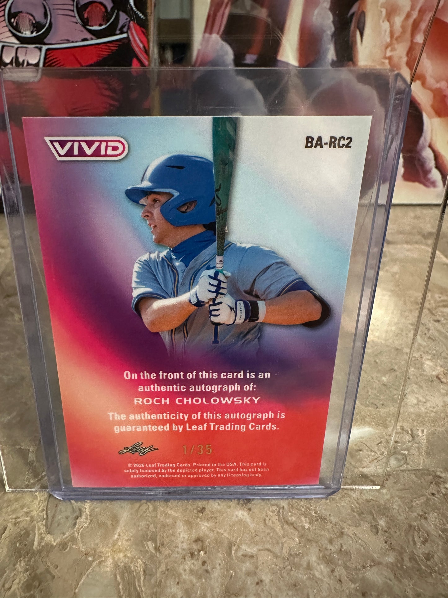 Roch Cholowsky 2026 Leaf Vivid Teal Lazer AUTO 1/35 UCLA Bruins