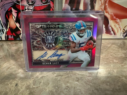 2026 Leaf Optichrome Kewan Lacy College Town Pink Prismatic Auto 3/6 Ole Miss