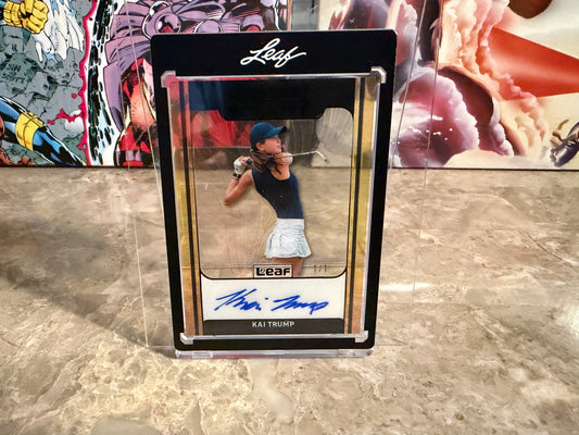 Kai Trump 2026 Leaf Ultimate Sports Signatures Gold Leaf Clear Auto Gold 1/1