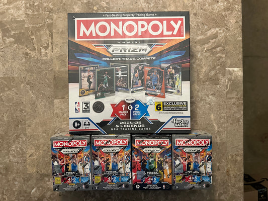 2024-2025 Monopoly Prizm Board Game + 4 Blaster Boxes