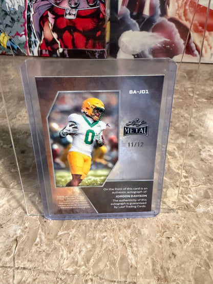 2026 Leaf Metal Football Jordon Davison Auto Silver Shimmer /12