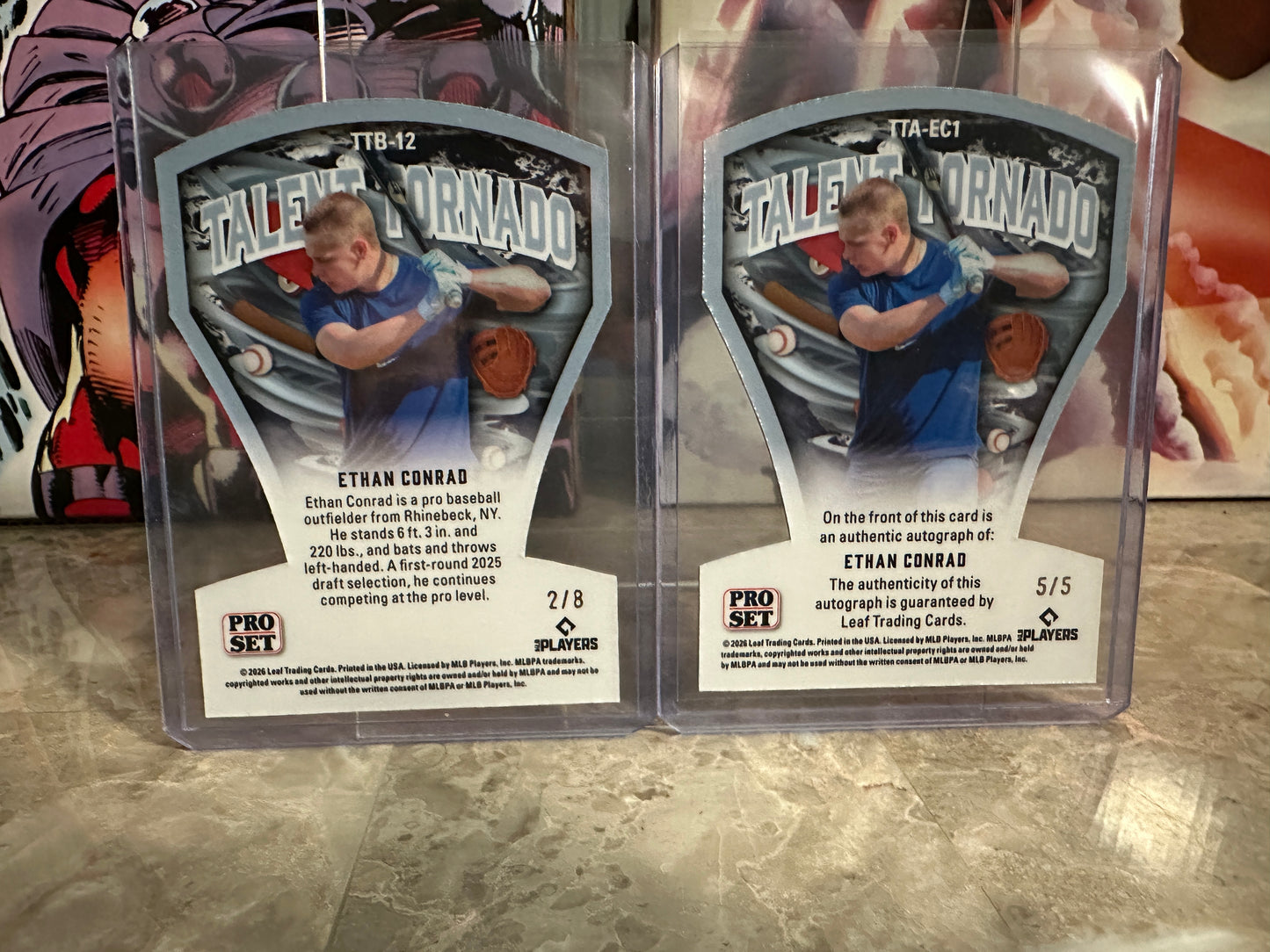 Ethan Conrad 2026 Pro Set Talent Tornado Lot /5 Blue AUTO & /8 Platinum