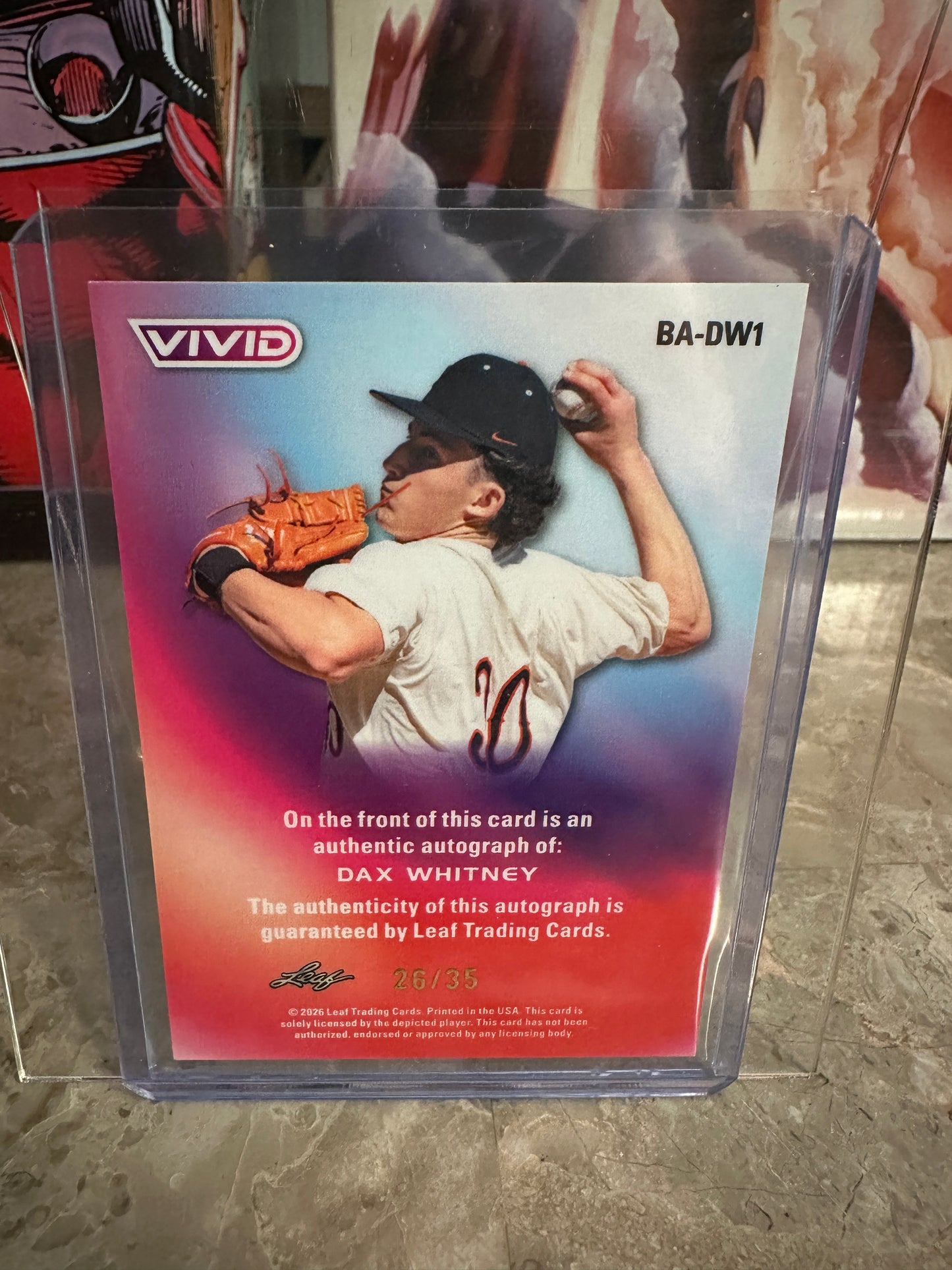 Dax Whitney 2026 Leaf Vivid Teal Laser AUTO /35 Oregon State NCAA Ace