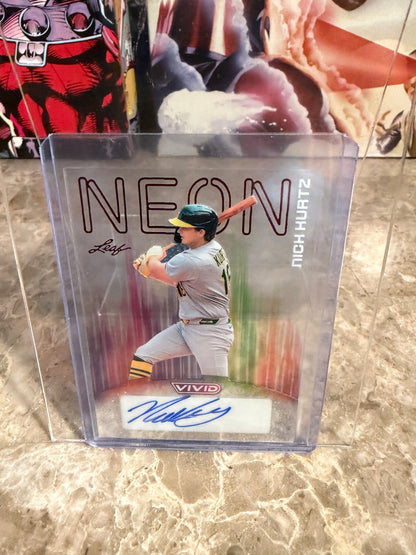 2026 Leaf Vivid Baseball Nick Kurtz Neon 1/1 Red Stardust Auto
