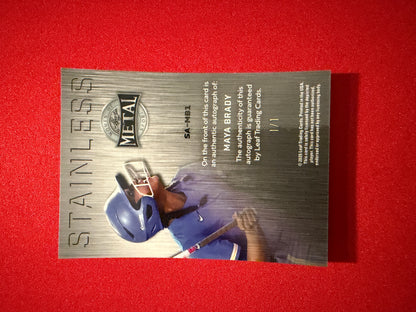 Maya Brady 2026 Leaf Women of Sport Stainless Auto Blue Lava Color Match 1/1