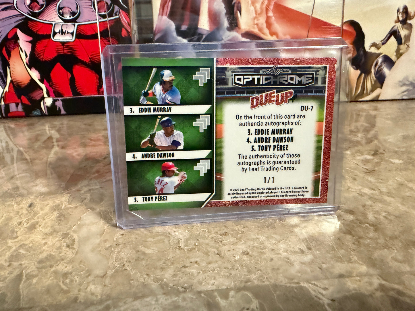 Eddie Murray Andre Dawson Tony Perez 2025 Leaf Optichrome Baseball Due Up Auto 1/1