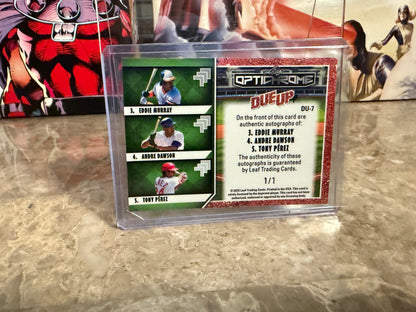 Eddie Murray Andre Dawson Tony Perez 2025 Leaf Optichrome Baseball Due Up Auto 1/1
