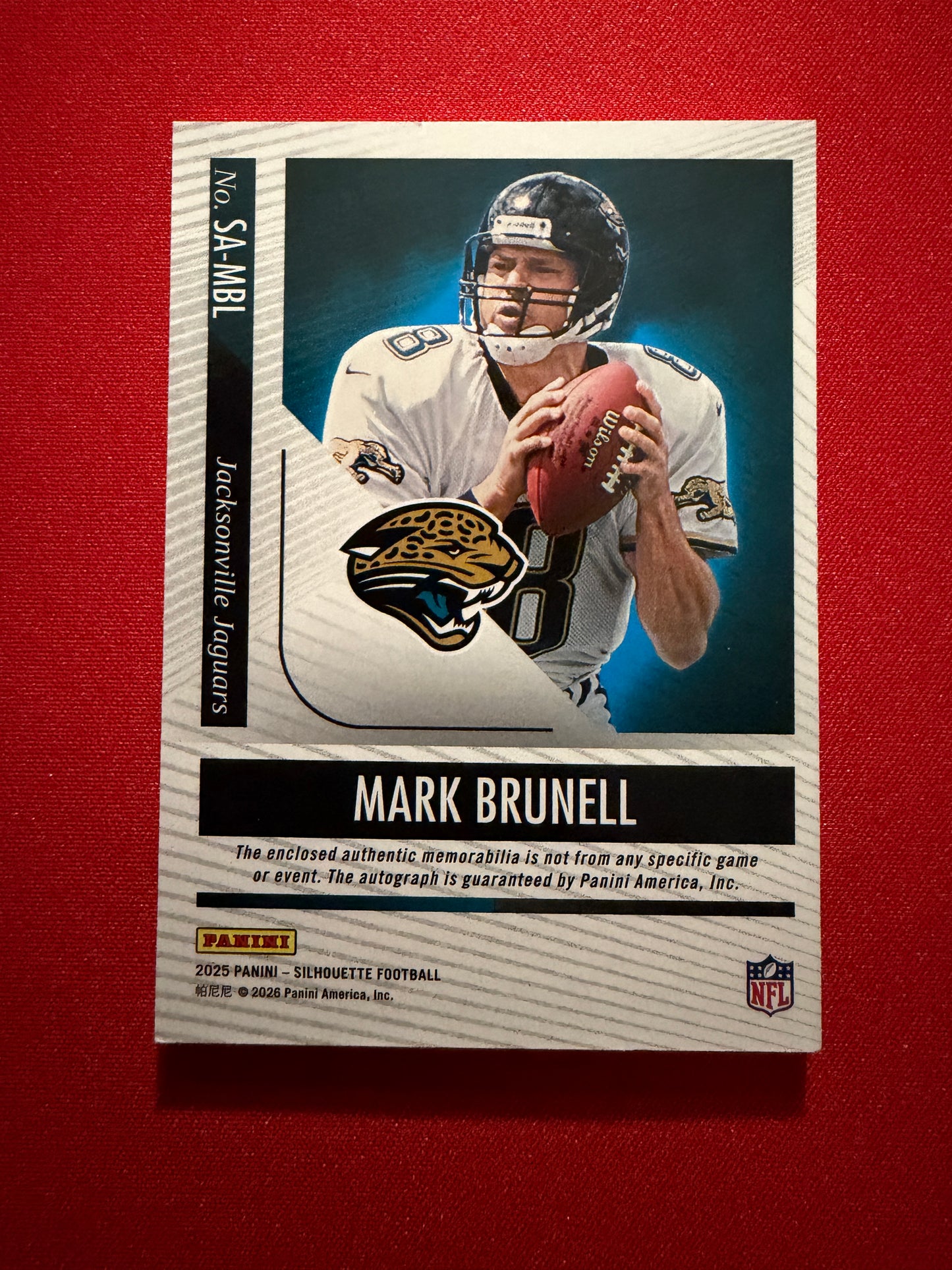 Mark Brunell 2025 Panini Silhouette Football Silhouette Autographs Patch Auto /199