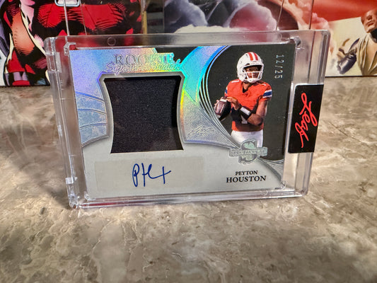 2026 Leaf Spectacular Football Rookie Signature Swatch Peyton Houston Silver /25