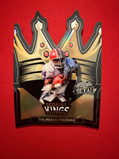 2026 Leaf Metal Football Scoring Kings Thurman Thomas Black Prismatic Die-Cut 1/1