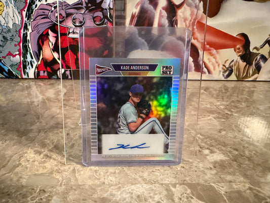 Kade Anderson 2026 Leaf Pro Set Metal Baseball 1989 Mini Auto Silver Prismatic 1/1