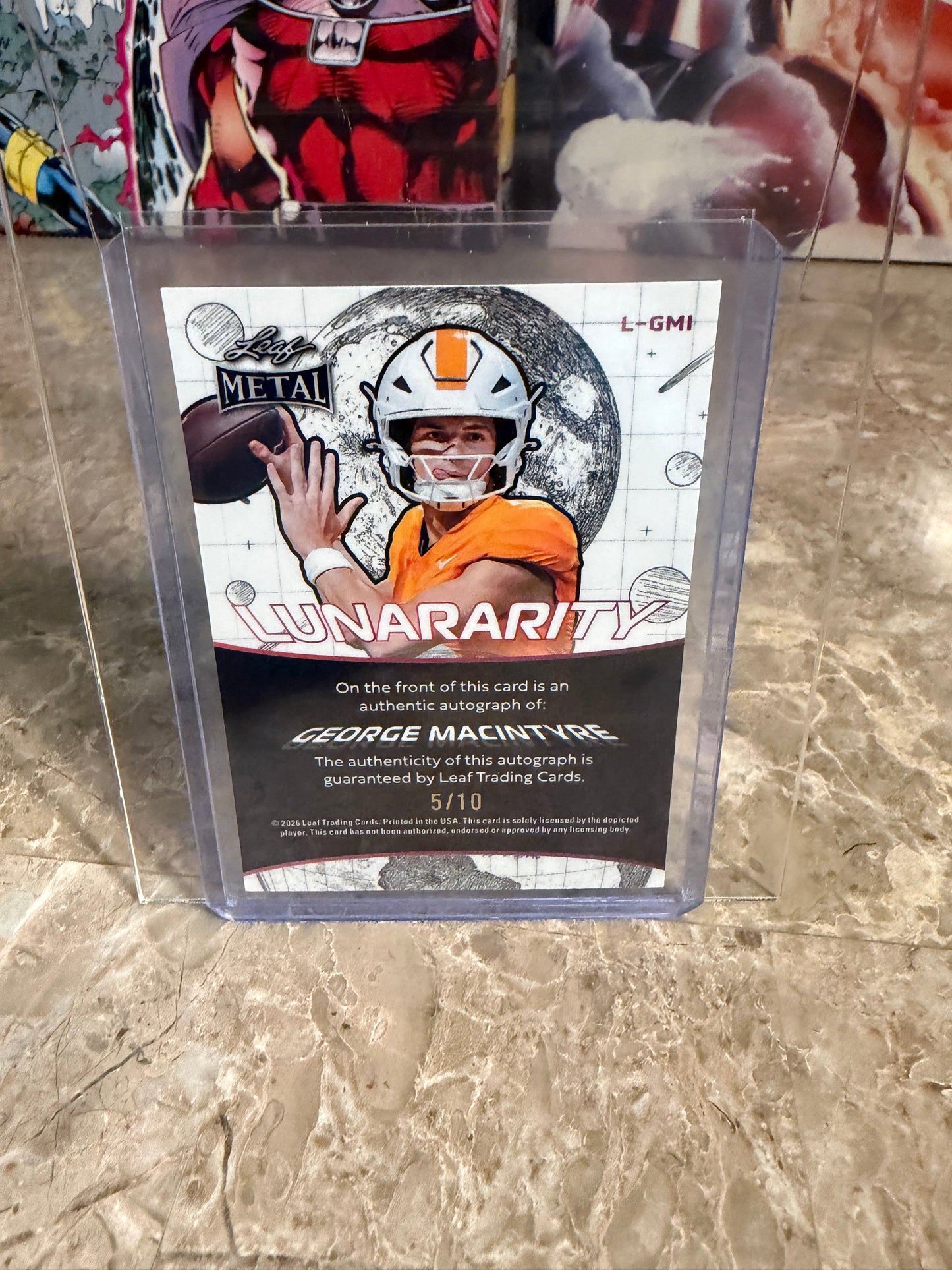 2026 Leaf Metal Football George MacIntyre Rare Lunarity Auto /10 2-Card Lot