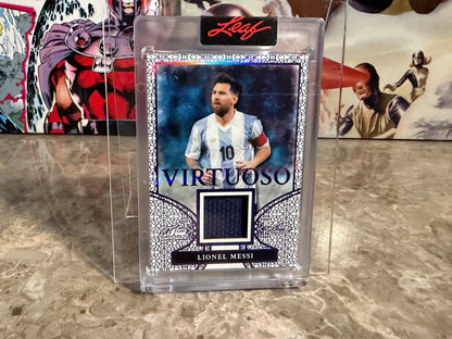 Lionel Messi 2026 Leaf Art of Sport Virtuoso Patch Purple 1/4 Bookend