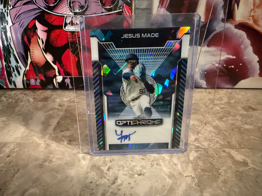 Jesus Made 2025 Leaf Optichrome Baseball Base Auto Platinum Crystal /7