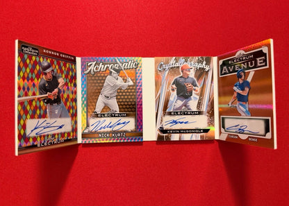 Griffin / Nick Kurtz / Kevin McGonigle / Carson Benge 2026 Leaf Electrum Quad Auto Booklet