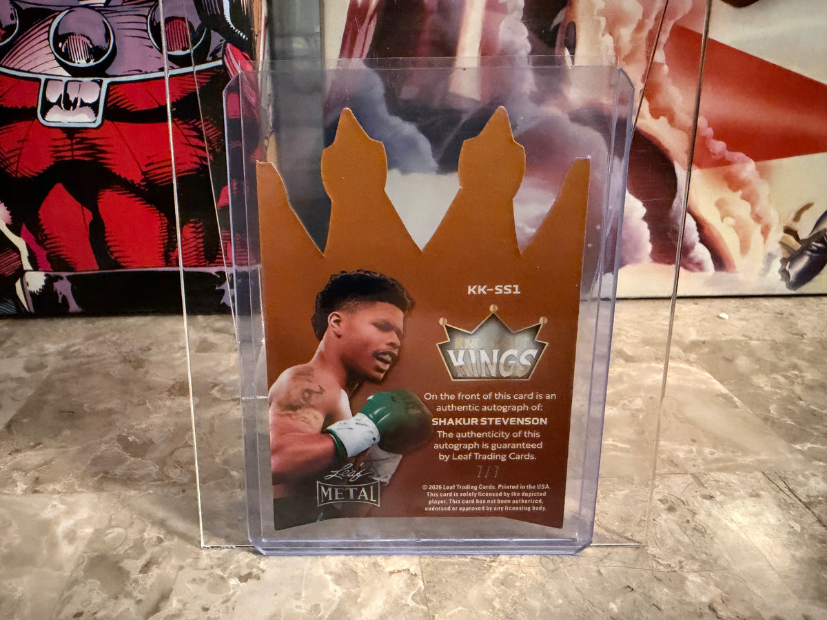 Shakur Stevenson 2026 Leaf Metal Ring Kings Knockout Kings Die-Cut Auto 7/7