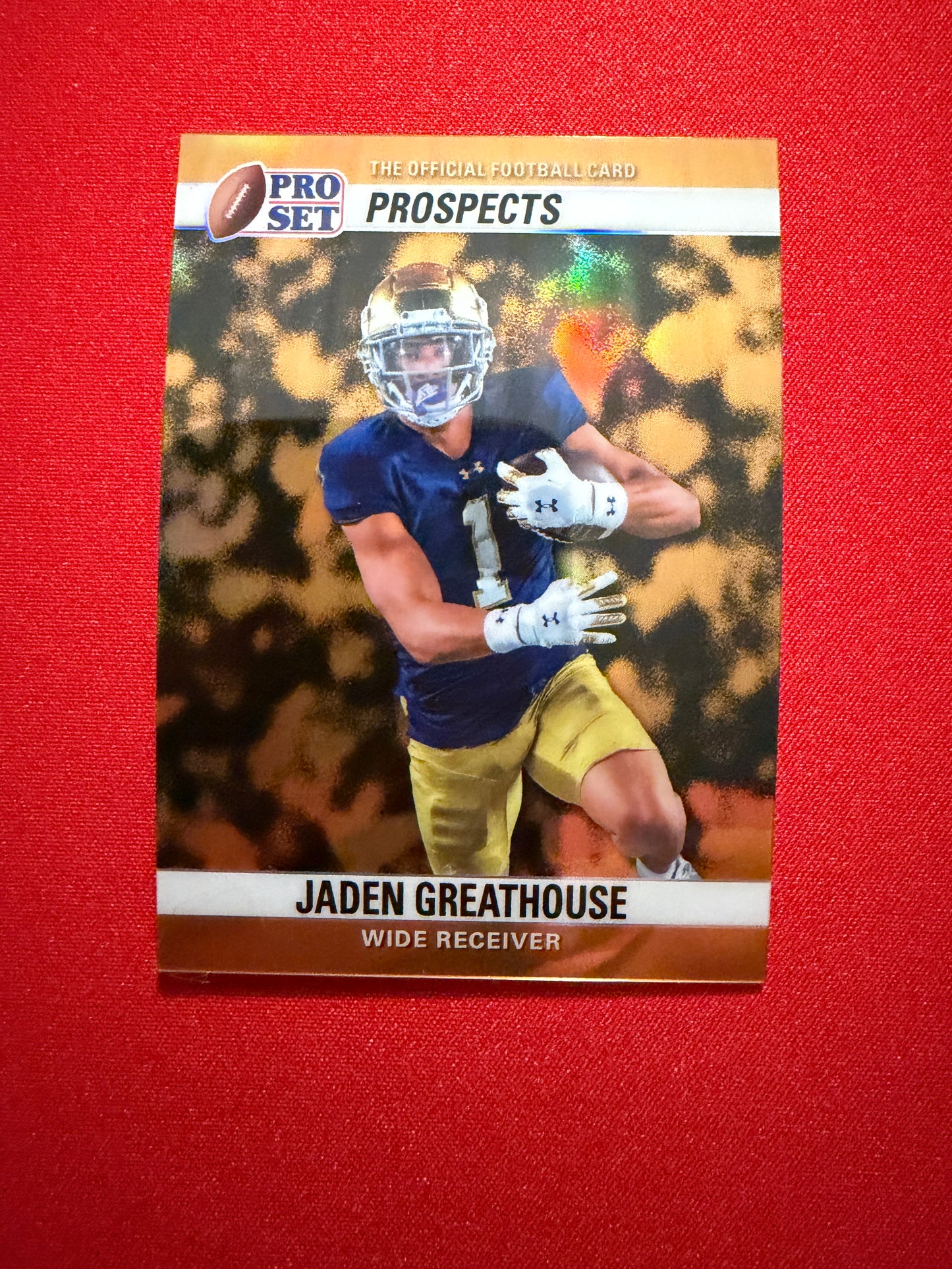 Jaden Greathouse 2026 Leaf Pro Set Metal Football 1990 Gold 1/1