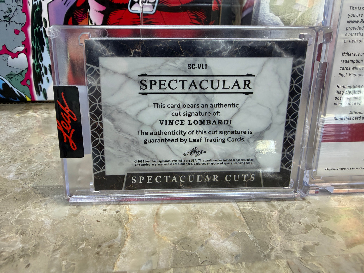 Vince Lombardi 2026 Leaf Spectacular Football Spectacular Cuts Signature Masterpiece 1/1
