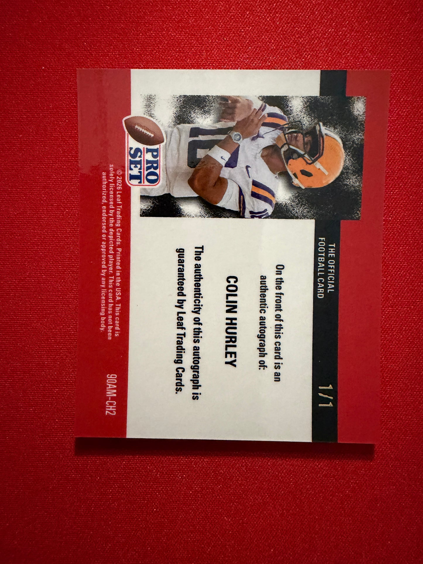 Colin Hurley 2026 Leaf Pro Set Metal 1990 Mini Auto Purple Prismatic 1/1