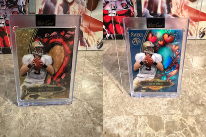 Drew Brees 2026 Wild Card Sweet "Wild Art" True 1/1 Gold Vinyl 2-Card Lot