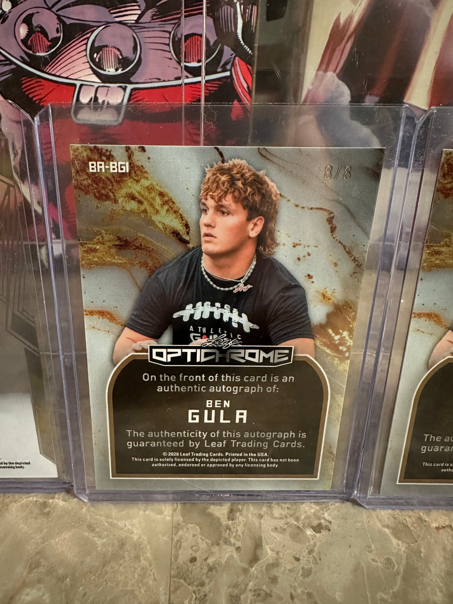 2026 Leaf Optichrome Ben Gula Blue Prismatic Auto /5 & Platinum Crystal Auto /8 Lot