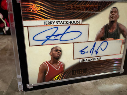 Jerry Stackhouse Shawn Kemp 2026 Leaf Ultimate Sports Ultimate Signatures 2 Bronze /20