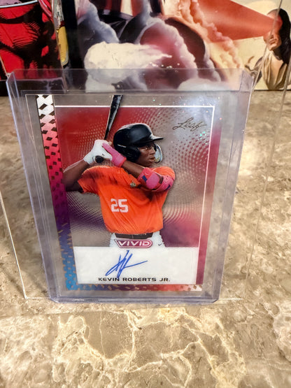 2026 Leaf Vivid Baseball Kevin Roberts Jr Clear Base Auto Stardust Yellow 1/1