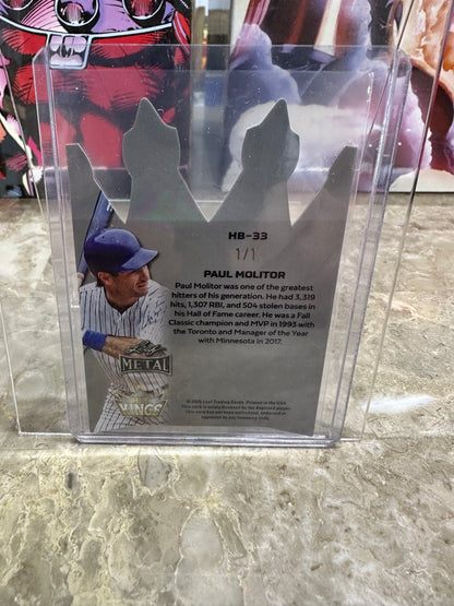 2026 Leaf Metal Paul Molitor HIT KINGS 1/1 Die-Cut - Brewers HOF - HB-33