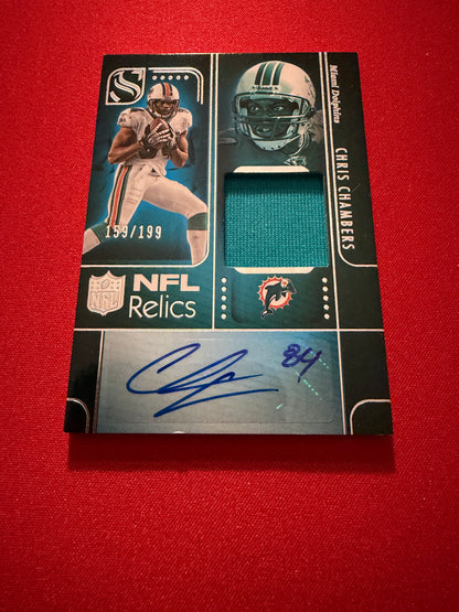 Chris Chambers 2025 Panini Silhouette NFL Relics Patch Auto /199