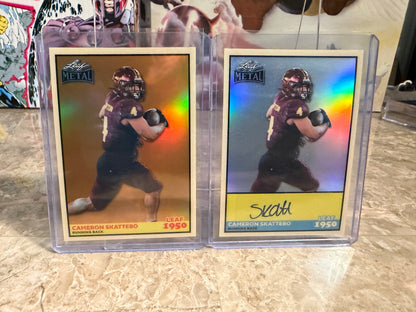2026 Leaf Metal Football Cam Skattebo 1950 Gold Auto 1/1 Lot