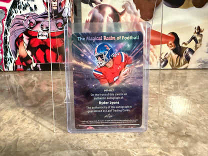 2026 Leaf Trinity Ryder Lyons Magical Realm of Football Auto Red /25