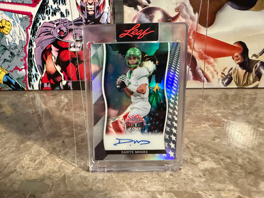 Dante Moore 2026 Leaf Metal Independence Day Base Auto Bald Eagle /7
