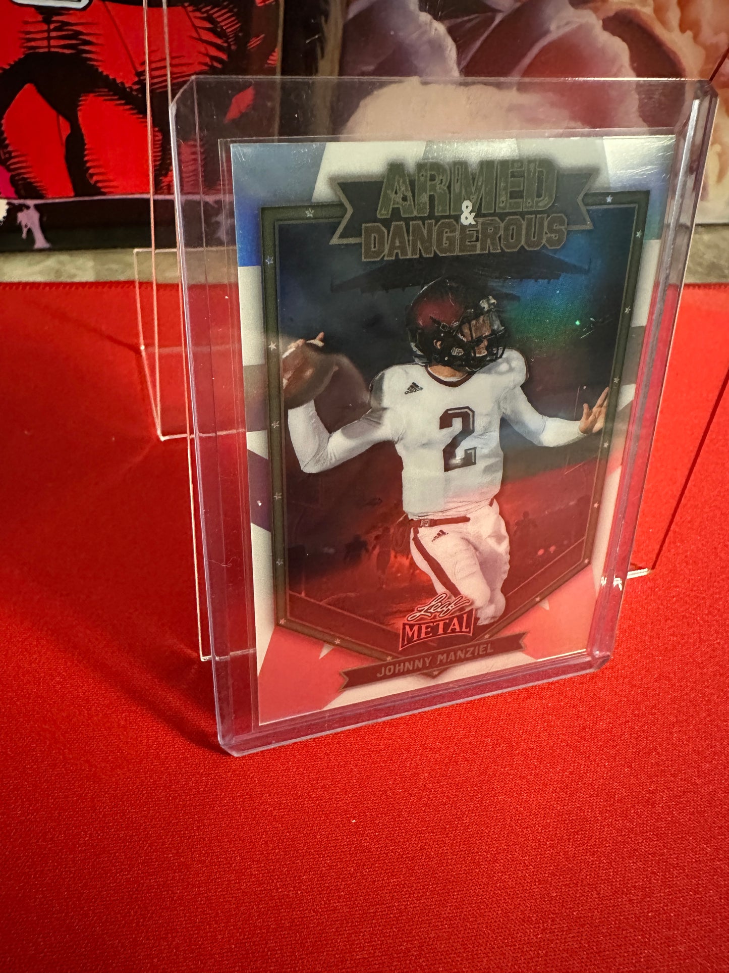 2026 Leaf Metal Football Armed & Dangerous Johnny Manziel Silver Prismatic 8/12