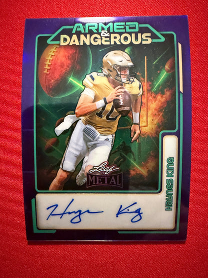 2026 Leaf Metal Football Haynes King Auto Armed & Dangerous Purple 7/7