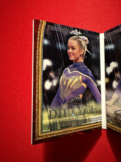 2026 Leaf Art of Sport Olivia Livvy Dunne Diptych Auto Booklet Sparkle /6