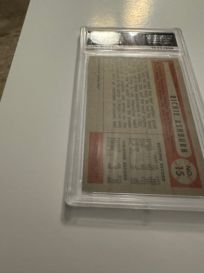 Richie Ashburn #15 PSA Graded EX-MT 6 (1954 Bowman)