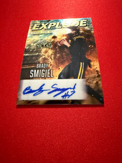 2026 Leaf Metal Football Brady Smigiel Auto Explode Onto Scene Gold Super Prismatic 1/1