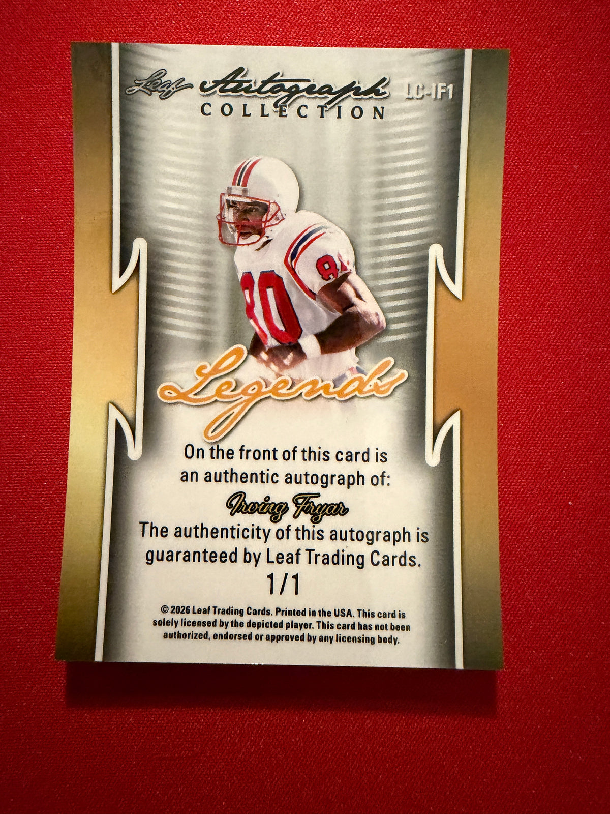 Irving Fryer 2026 Leaf Autograph Collection Legends Auto Green Shimmer 1/1