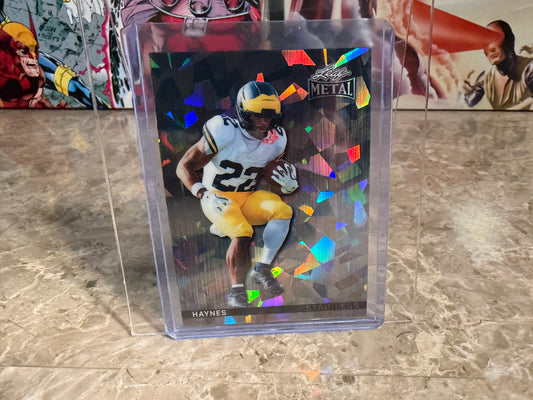 Justice Haynes 2026 Leaf Metal Football Stainless Silver Crystal /12